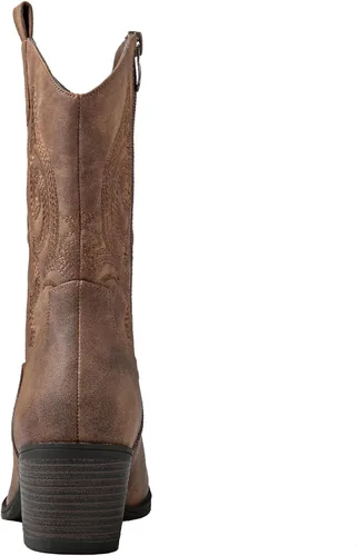 Miniatura 5 de GLOBALWIN Women's Mid Calf The Western Cowgirl Boots Fashion Cowboy Boots For Women Chunky Low Heel
