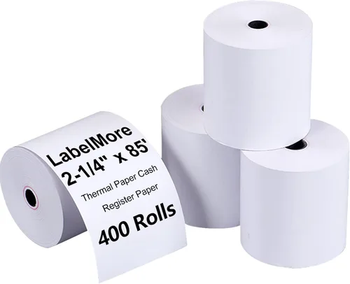 Miniatura 13 de LabelMore - Rollos de papel térmico de 2 1/4 pulgadas x 50 pies, rollos de papel térmico para tarjetas de crédito, rollo de caja registradora, papel