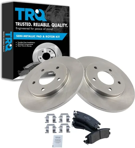 Miniatura 149 de TRQ Juego de pastillas de freno semimetálicas traseras y rotores compatibles con Chevrolet Trailblazer 02-06 Trailblazer EXT 04-06 SSR 02-07 GMC