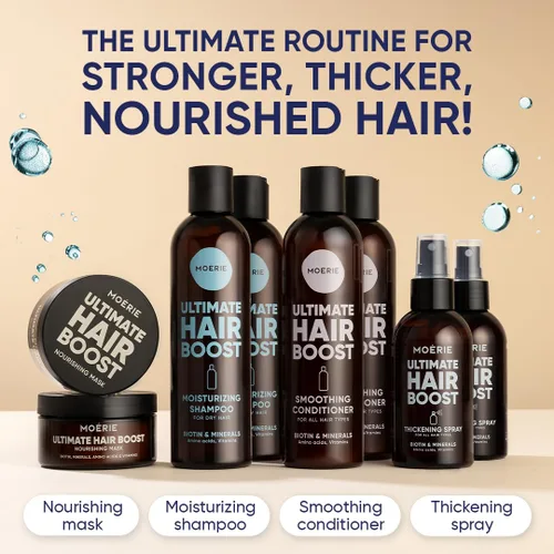 Miniatura 7 de Moerie Ultimate Hair Growth - Juego de champú y acondicionador para el crecimiento del cabello, cabello más largo, grueso, más completo, vegano