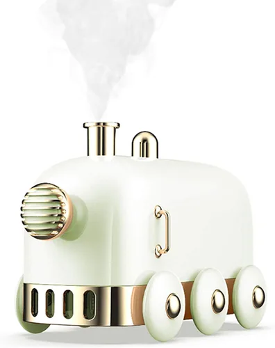 Mini humidificador portátil, 10.1 fl oz, lindo tren pequeño, difusor de niebla fría para escritorio/oficina/dormitorio, ultra silencioso, función de