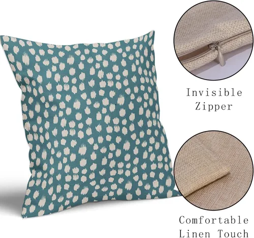 Miniatura 4 de Sweetshow Juego de 2 fundas de almohada de 18 x 18 pulgadas, diseño bohemio, con diseño de lunares, moderno y moderno, para exteriores, decorativas