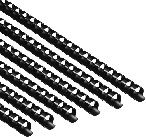 Yunsailing Paquete de 150 peines de plástico para encuadernación de plástico, 19 anillos de encuadernación con espiral, tamaño carta, para Negro