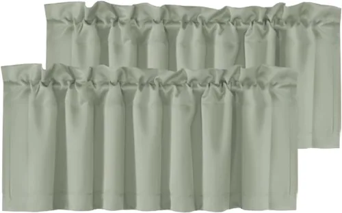 Miniatura 42 de H.VERSAILTEX - Cenefa térmica para ventana con dobladillo para barra, para oscurecer las habitaciones; ideales para la cocina, 52” x 18” Gris paloma