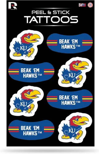 Tatuajes temporales de tatuaje vertical NCAA Peel & Stick - Negro de ojo - ¡Aprobado para el día del juego!