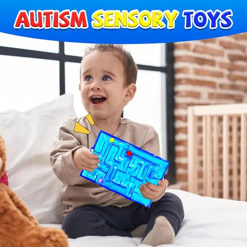Miniatura 3 de Juguete sensorial de laberinto Fidget, juguetes sensoriales rellenos de gel para niños y adultos, para aliviar el estrés y la ansiedad, con relleno