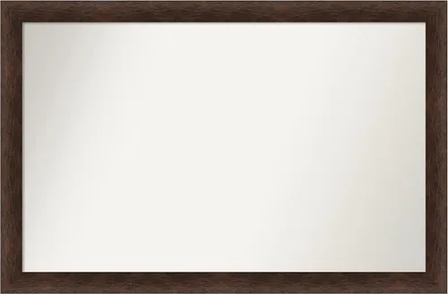 Miniatura 265 de Amanti Art Espejo de pared personalizado no biselado (24 x 27 pulgadas), marco estrecho de nogal chipre - varios tamaños personalizados - Espejo