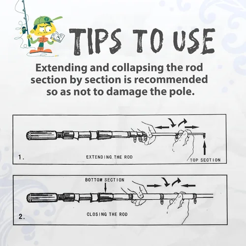 Miniatura 7 de WIDDEN Kids Fishing Pole, Portable Telescopic Kids Fishing Poles for Boys and Girls, Fishing Rod and Reel Combo Kit with Tackle Box, and Fishing