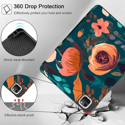 Miniatura 7 de May Chen Funda para iPad Pro de 11 pulgadas (4ª, 3ª, 2ª y 1ª generación) 2022 2021 2020 2018, soporte triple + soporte para lápiz + encendido