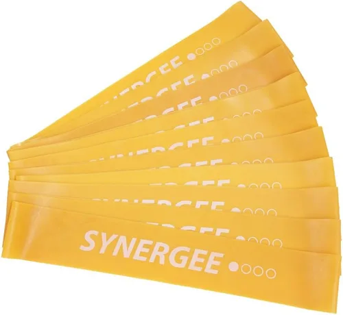 Synergee Mini bandas de resistencia para ejercicio físico que funcionan mejor cuando entrenas en casa o en el gimnasio b) Paquete de 10 amarillos