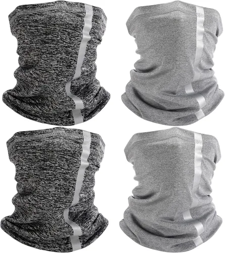 Miniatura 12 de SATINIOR 4 piezas de polaina reflectante para el cuello, bandana de seguridad de neón, protección contra el viento, el polvo, UV, bufanda