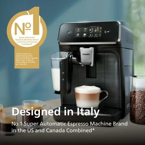 Miniatura 7 de Philips Máquina de café espresso totalmente automática serie 2300 con sistema de leche LatteGo y molinillo integrado, 4 preajustes de café y agua