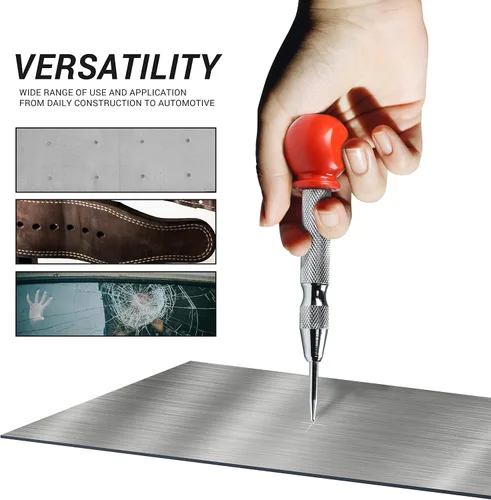 Miniatura 4 de Rok Hardware - Juego de 2 perforadoras automáticas de acero con resorte para metal, madera y plástico ROKCPUNCH