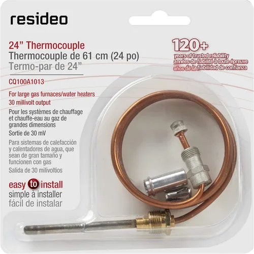 Resideo CQ100A1013/U Termopar de Reemplazo de 24 Pulgadas para Hornos de Gas, Calderas y Calentadores de Agua