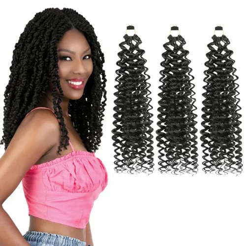 Miniatura 22 de 3 trenzas de ganchillo Passion Twist, cabello sintético preseparado para trenzar de 14 pulgadas, 3 paquetes de cabello trenzado pretrenzado