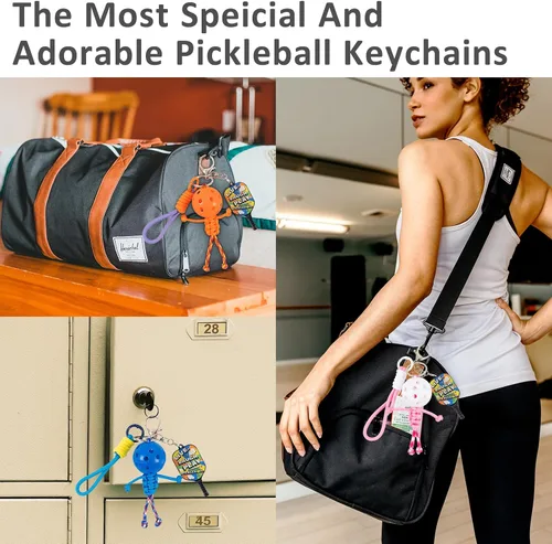 Miniatura 6 de 6 llaveros hechos a mano, regalos inspiradores para amantes del pickleball, mujeres y hombres, bonito diseño único en 6
