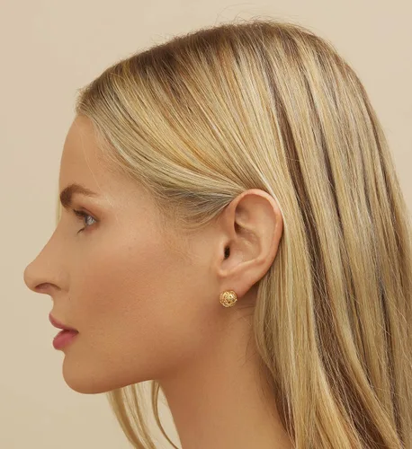 Miniatura 4 de Aretes de oro con nudo de amor para mujeres y niñas Barzel - Aretes de tuerca chapados en oro de 18 quilates con nudo de amor de 0.394 in