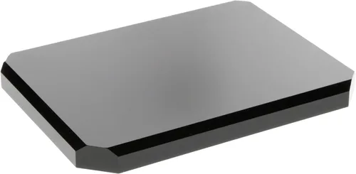 Plymor Base de exhibición rectangular de corte de esquina biselada de acrílico negro, 8 pulgadas de ancho x 6 pulgadas de profundidad x 0.75