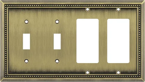 Miniatura 74 de Henne Bery Sunken Pearls - Placa de pared decorativa resistente para interruptor, cubierta para tomacorrientes (doble dúplex, níquel satinado)