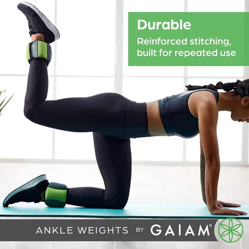 Miniatura 6 de Gaiam Ankle Weights, Wearable Bracelet to Strengthen, Tone & Sculpt, Adjustable Ankle Weights for Women & Men for Yoga, Dance, Pilates, Barre, Verde
