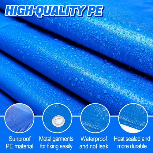Miniatura 3 de Aulock Almohadillas de piscina de 16.4 x 16.4 pies para piscina sobre el suelo, lona rectangular impermeable de polietileno para piscinas de 8 a 15