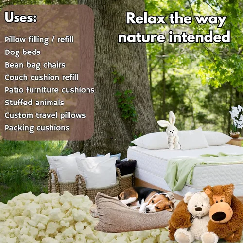 Miniatura 3 de eConsumersUSA - Espuma de látex triturada orgánica de 5 libras, 10 libras, 20 libras, 40 libras, fabricada en Estados Unidos, 10 libras