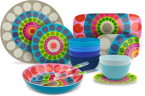 Miniatura 56 de French Bull Juego de 4 platos – Juego de 4 platos de ensalada de melamina de 9 pulgadas – Vajilla de melamina para interiores y exteriores – Foli