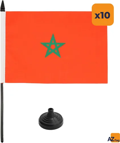 Miniatura 201 de AZ FLAG Sierra Leone Bandera de mesa 5'' x 8'' - Bandera de escritorio de Sierra Leona 21 x 14 cm - Bastón y base de plástico negro