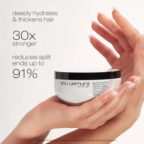 Miniatura 3 de Shu Uemura art of hair Izumi Tonic - Mascarilla para el cabello con agua de arroz fortalecedora y espesante, nutre y repara las hebras dañadas