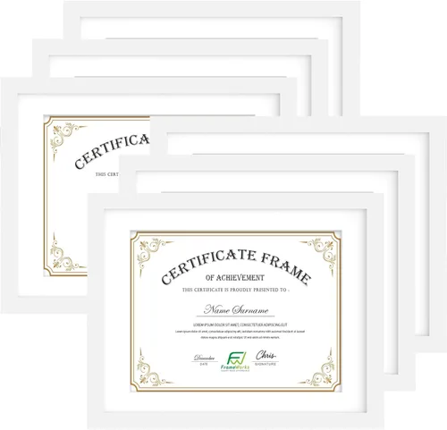 Miniatura 12 de FrameWorks - Paquete de 2 - Marcos clásicos de madera para documentos y diplomas de 8.5 x 11 pulgadas con vidrio templado - Negro