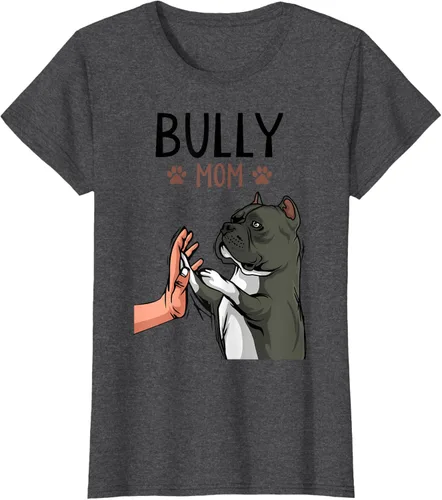 Miniatura 6 de American Bully Mom Cute Dog Mama Camiseta divertida para mujer, Blanco, S