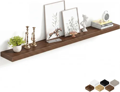 Miniatura 74 de Fun Memories Estantes flotantes de 16 pulgadas para pared, estantes de 8 pulgadas de profundidad para baño, dormitorio, cocina, montaje en pared