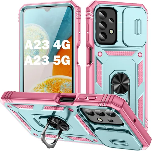 Miniatura 15 de PASNEW Funda para Samsung Galaxy A54, Soporte Metálico y Cubierta Deslizante para Cámara, Militar Multicapa Resistente de Cuerpo Completo a Prueba