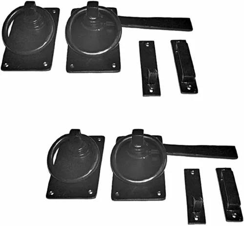 Miniatura 10 de Renovators Supply Manufacturing Cerradura de puerta de hierro forjado negro de 6.5 pulgadas con herrajes de montaje