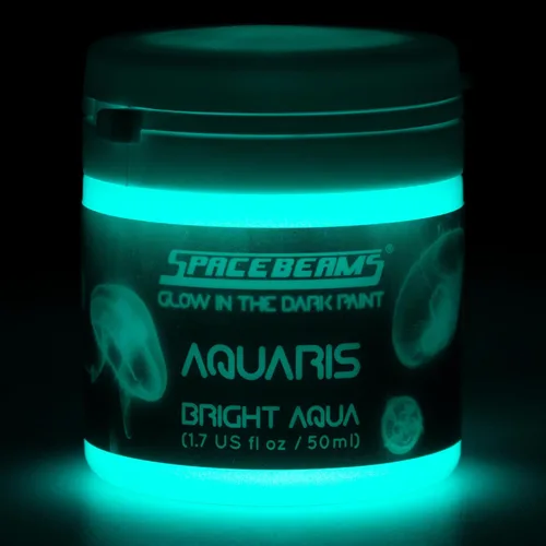 Miniatura 3 de SpaceBeams Aquaris - Pintura que brilla en la oscuridad (0.68 onzas líquidas) Bright Aqua Glow (azul claro/turquesa), no tóxica, a base de agua