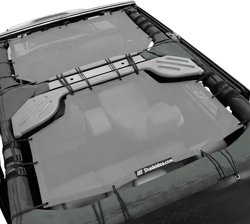 Miniatura 38 de Shadeidea JK - Parasol superior compatible con Jeep Wrangler JKU, cubierta de techo de malla suave (2007-2018) - Bloqueador de ruido de viento UV