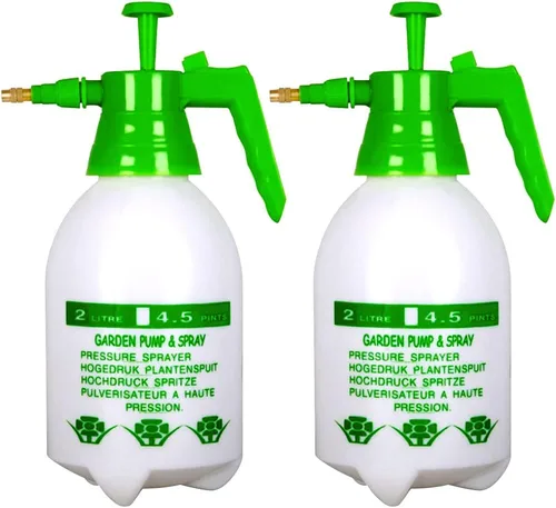 Miniatura 9 de Pulverizador de bomba de jardín de 68 oz/0.5 galones, botella de presión de mano de latón, boquilla ajustable de latón, gran capacidad, maleza