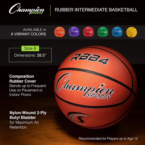 Miniatura 3 de Champion Sports - Pelotas de baloncesto oficiales de nailon con cubierta de goma resistente