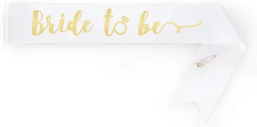 Miniatura 2 de Kit de decoración de fiesta para novias. Accesorios para ajuar de novia, faja, tiara, bandas doradas y plateadas, velos y tatuajes