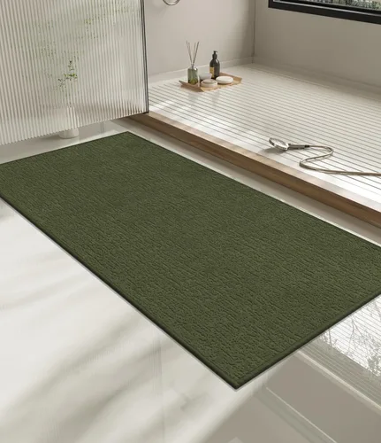 Miniatura 46 de Chakme Juego de 2 alfombras de baño ultrafinas, absorbentes, antideslizantes, lavables a máquina, color negro, 17 x 24 pulgadas / 17 x 30 pulgadas