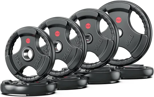 Miniatura 19 de XDDIAS Placas de peso de goma para barra, placa de agarre olímpico de 2 pulgadas para entrenamiento de fuerza, levantamiento de pesas y culturismo