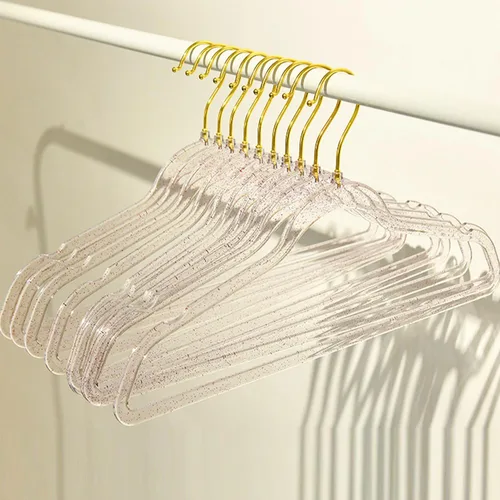 Miniatura 7 de 20 perchas con purpurina roja, perchas acrílicas ultrafinas con purpurina para vestidos y trajes, antideslizantes, ahorran espacio (rojo)