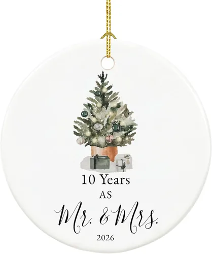 Miniatura 18 de Adorno de 50 aniversario para padres, parejas, 50 aniversario de boda para 50 años como regalos de señor y señora, recuerdo de cerámica 50