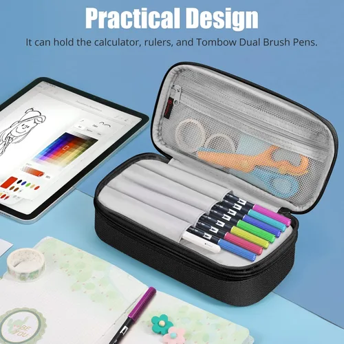 Miniatura 5 de FINPAC Estuche para lápices, caja de lápices de gran capacidad, organizador de almacenamiento de artículos de papelería para mujeres, hombres