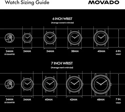 Miniatura 6 de Movado Reloj Museum Classic para hombre, movimiento de cuarzo suizo, correa de piel de becerro, resistencia al agua 3 ATM, reloj clásico y de lujo