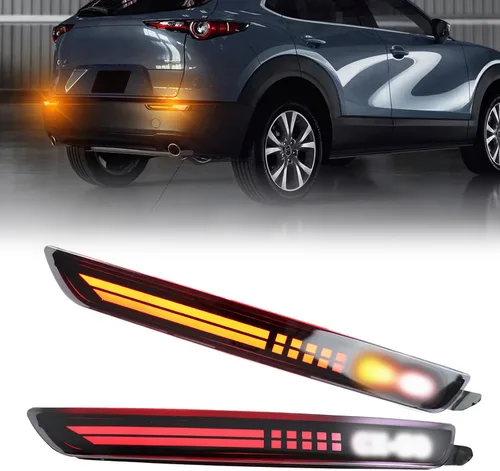 Reflectores LED ahumados para parachoques trasero, luz trasera de freno antiniebla, lámparas de señal de giro secuencial, accesorios compatibles con