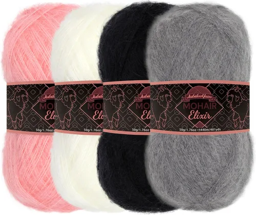 Miniatura 96 de JubileeYarn Mohair Elixir Yarn - 50g/Skein Baby Wool Blend - Cosmopolitan - 1 Skein