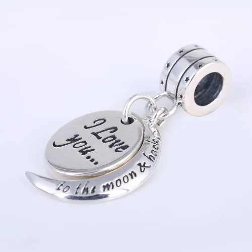 Miniatura 3 de SOUKISS Abalorios colgantes de plata de ley 925 con diseño de corazón de amor para Pandora, pulsera y collar