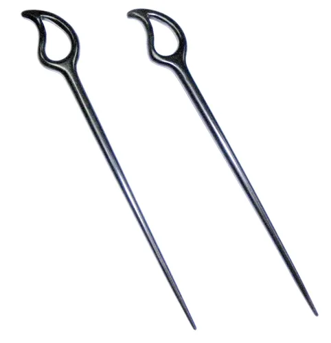 Miniatura 6 de JWL (TWO) - Palos de madera de ébano (7.75 pulgadas) con forma de gota de lluvia (7.75 pulgadas)