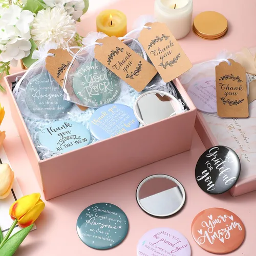 Miniatura 4 de Thyle 30 juegos de regalos de graduación para estudiantes, profesores, mujeres, mini espejo portátil y compacto inspirador, espejo de bolsillo a